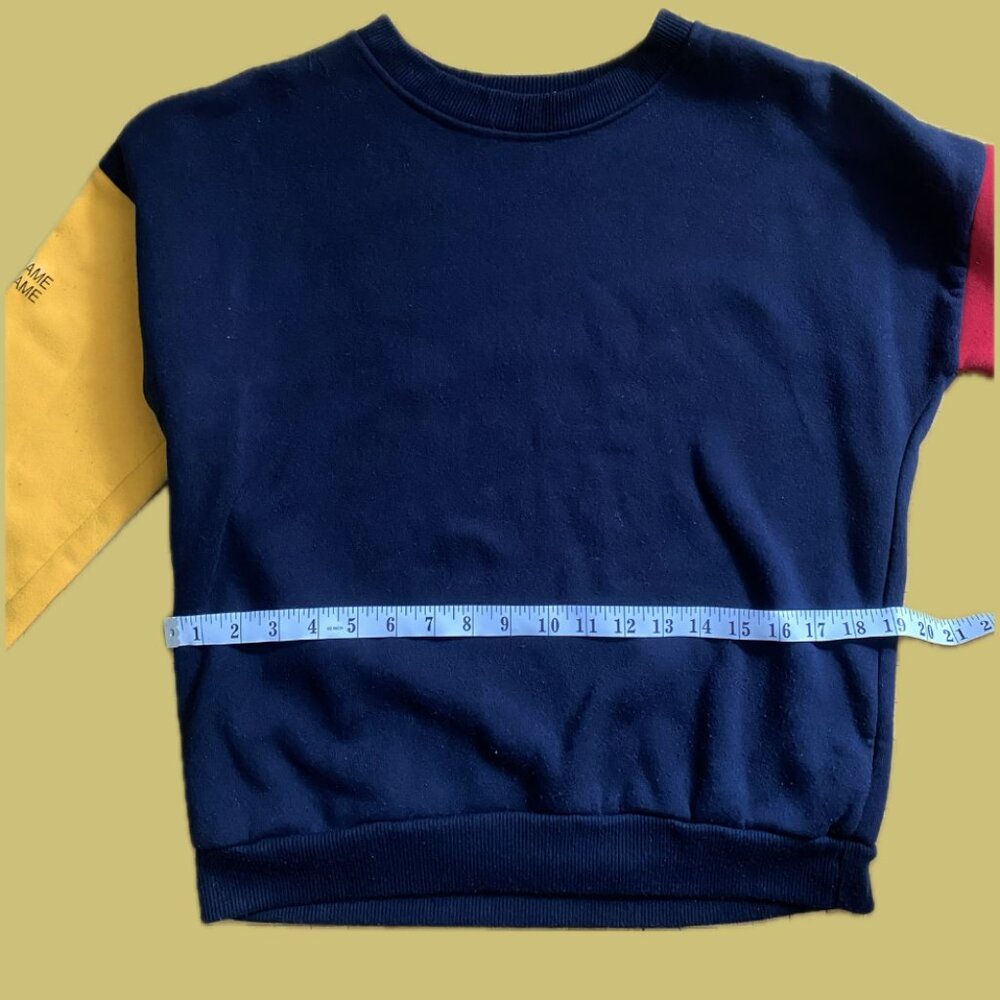 Tri Colour Pattern Block Crewneck Sweatshirt - Picture 6 of 8